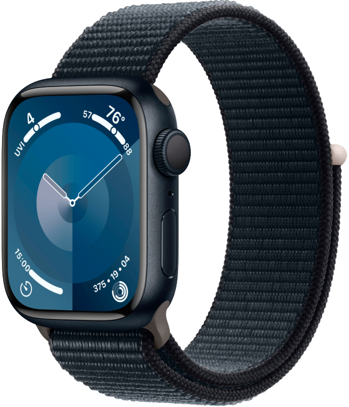 Часы Apple Watch Series 9 GPS 41мм корпус из алюминия Темная ночь + ремешок Sport Loop Темная ночь изображение №623837