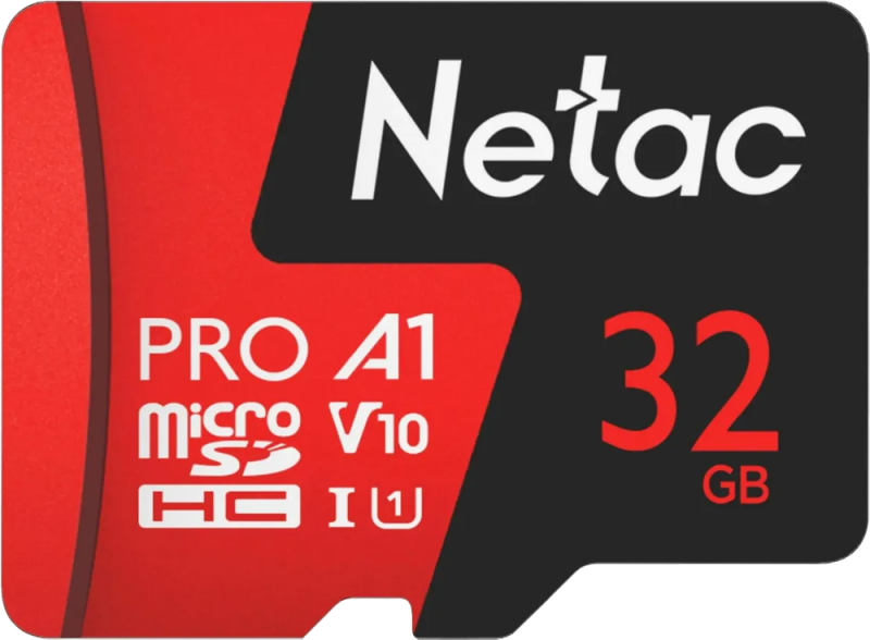 Карта памяти MicroSD Netac P500 Extreme Pro 32GB с адаптером Красно-черная изображение №649140