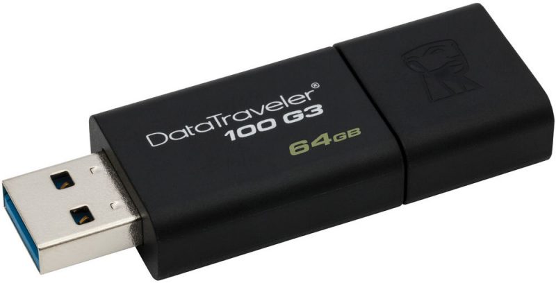 USB Flash Kingston 64Gb USB3.0 Data Traveler 100 Gen.3 (DT100G3/64GB) black изображение №649361