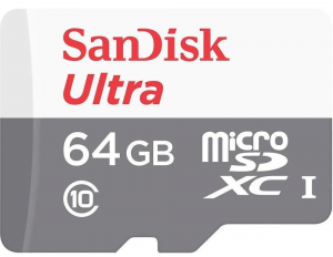 Карта памяти MicroSDXC SanDisk Ultra 64 GB Class 10 UHS-1 Черно-белая (SDSQUNR-064G-GN3MN) изображение №649093