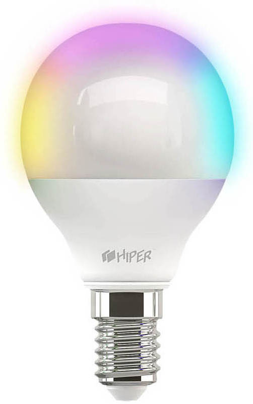 Умная лампочка HIPER Smart LED bulb IoT LED C3 RGB WiFi Е14 цветная изображение №646984