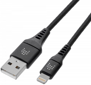 Дата-кабель Rocket Contact USB-A - Lightning 1м оплётка нейлон Черный изображение №649898