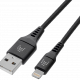 Дата-кабель Rocket Contact USB-A - Lightning 1м оплётка нейлон Черный изображение №649898