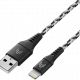 Дата-кабель Rocket Contact USB-A - Lightning 1м оплётка нейлон Черно-белый изображение №649889