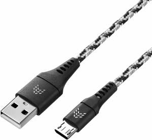 Дата-кабель Rocket Contact USB-A - Micro-USB 1м оплётка нейлон Черно-белый изображение №649902